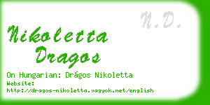 nikoletta dragos business card